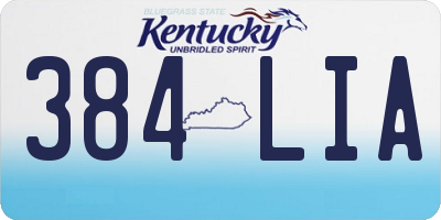 KY license plate 384LIA