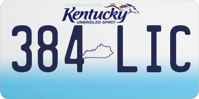 KY license plate 384LIC