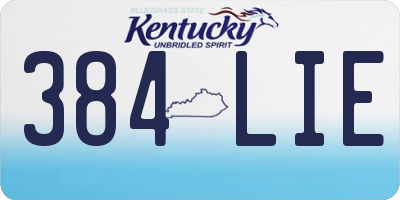 KY license plate 384LIE