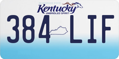 KY license plate 384LIF