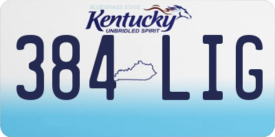 KY license plate 384LIG