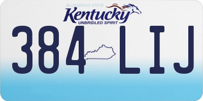 KY license plate 384LIJ