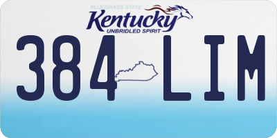 KY license plate 384LIM