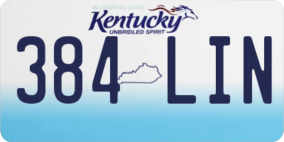 KY license plate 384LIN