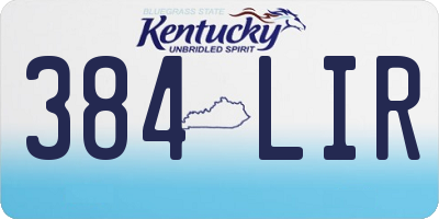 KY license plate 384LIR