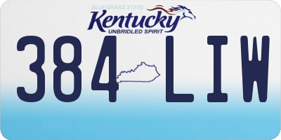 KY license plate 384LIW