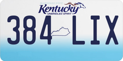 KY license plate 384LIX