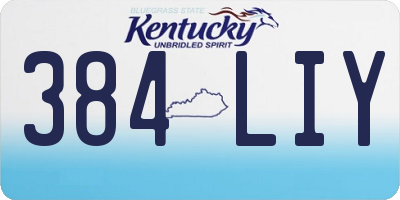 KY license plate 384LIY