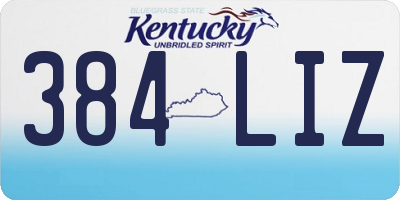 KY license plate 384LIZ