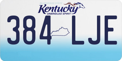 KY license plate 384LJE