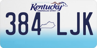 KY license plate 384LJK