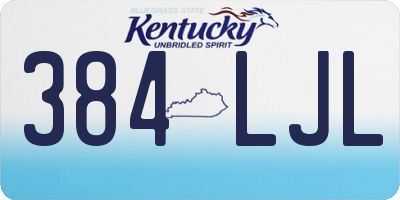 KY license plate 384LJL
