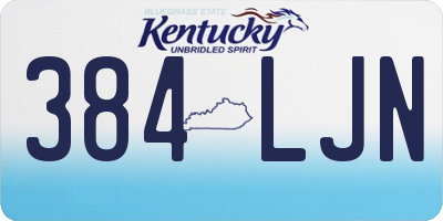KY license plate 384LJN
