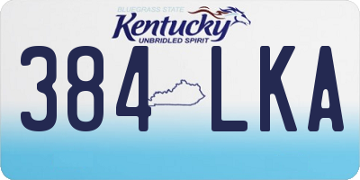 KY license plate 384LKA