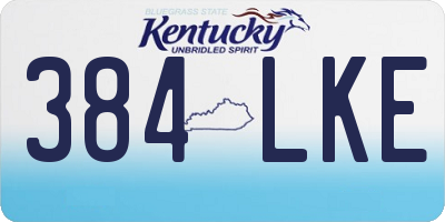 KY license plate 384LKE
