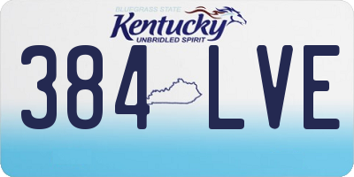 KY license plate 384LVE