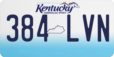 KY license plate 384LVN