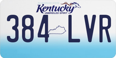 KY license plate 384LVR