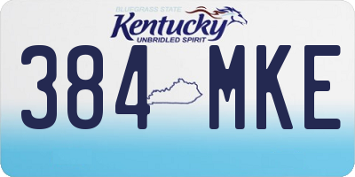 KY license plate 384MKE