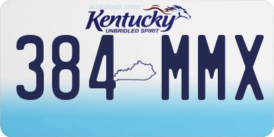 KY license plate 384MMX