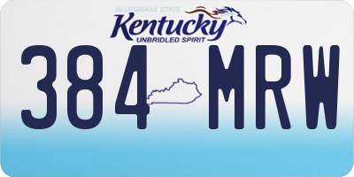 KY license plate 384MRW