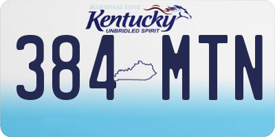 KY license plate 384MTN