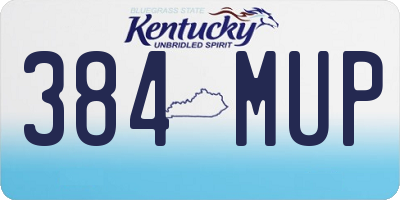 KY license plate 384MUP