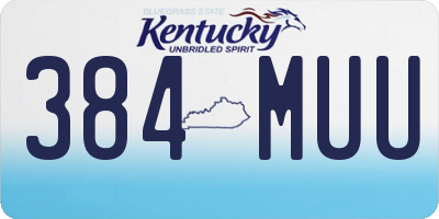 KY license plate 384MUU
