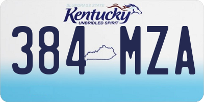 KY license plate 384MZA