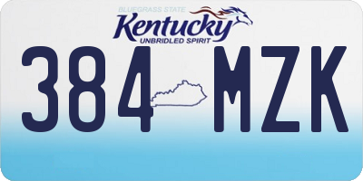 KY license plate 384MZK