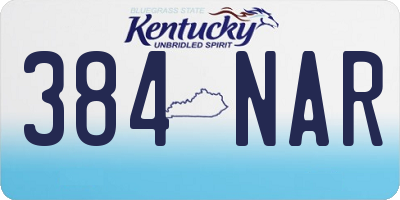 KY license plate 384NAR