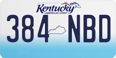 KY license plate 384NBD