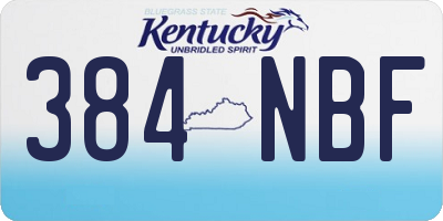 KY license plate 384NBF