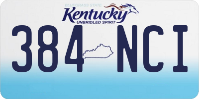 KY license plate 384NCI