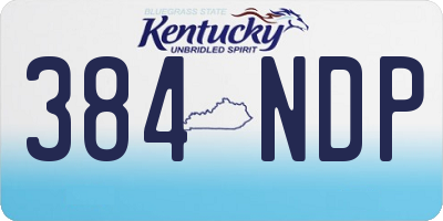 KY license plate 384NDP