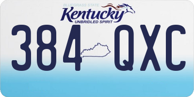 KY license plate 384QXC