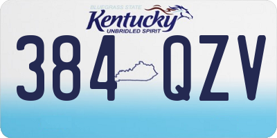 KY license plate 384QZV