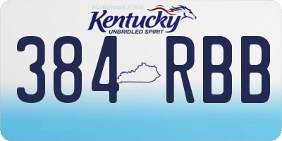 KY license plate 384RBB