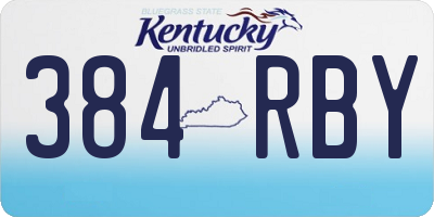 KY license plate 384RBY