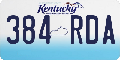 KY license plate 384RDA