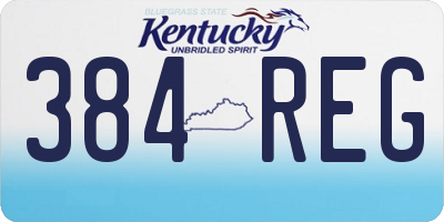 KY license plate 384REG