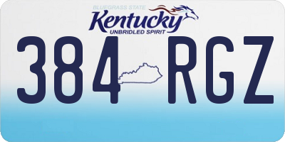 KY license plate 384RGZ