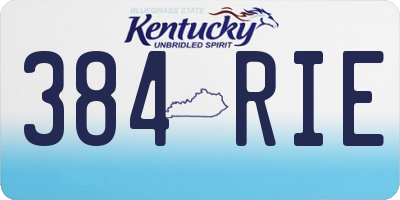 KY license plate 384RIE