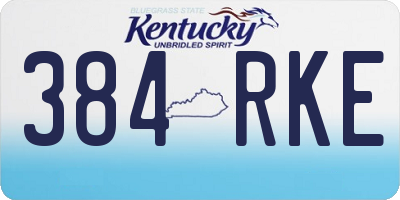 KY license plate 384RKE