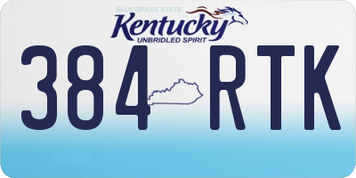 KY license plate 384RTK