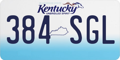 KY license plate 384SGL