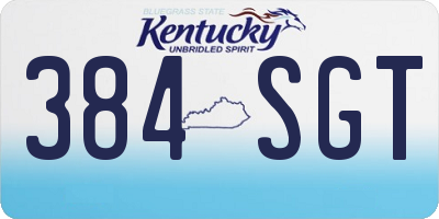 KY license plate 384SGT