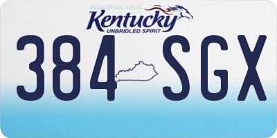 KY license plate 384SGX
