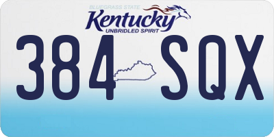 KY license plate 384SQX