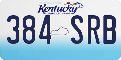KY license plate 384SRB